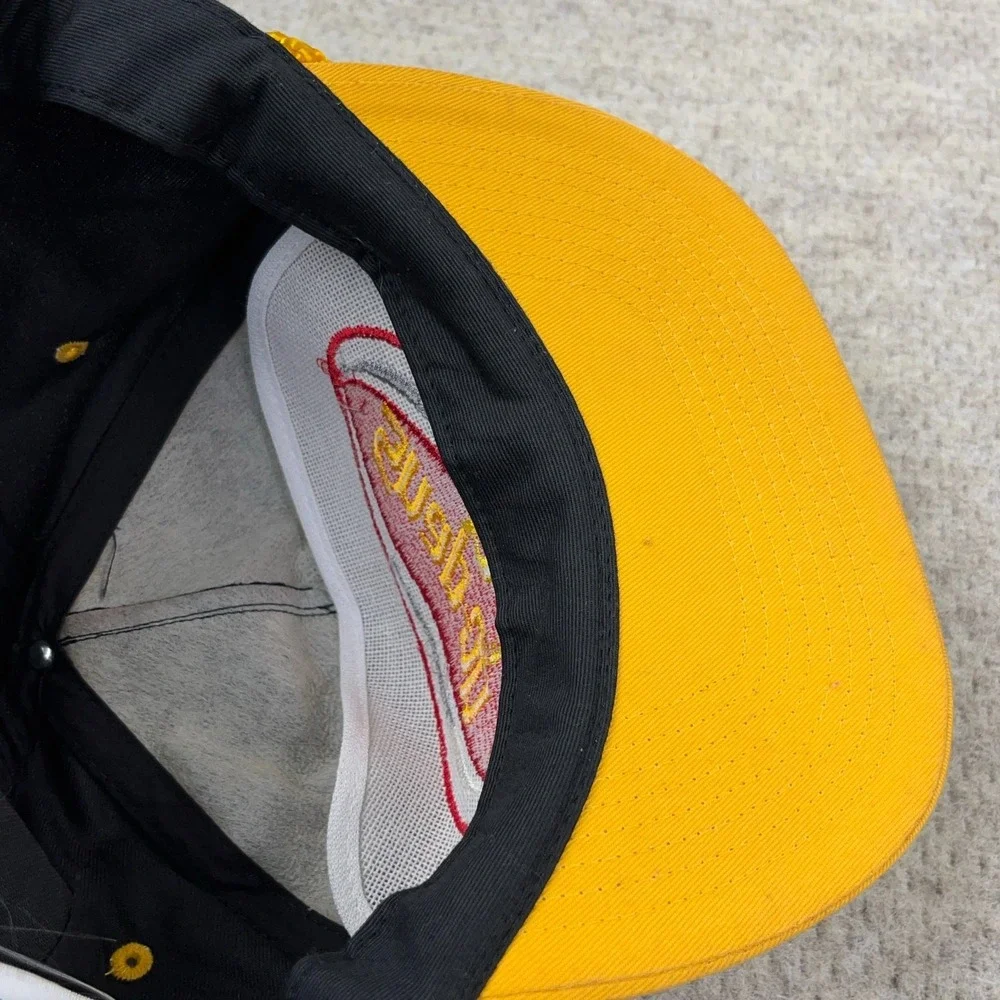 Vintage Snap On Hat Cap Snapback Black Yellow Racing 90s Y2K Tools Rope Trucker